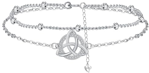 BerriBling Armband Damen 925 Sterling Silber Doppelkette | Kreatives Schmuck für Frauen Geschenk ｜ Hypoallergene ｜ Adjustierbar (16+4cm)