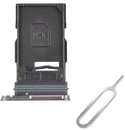 Cemobile SIM-Kartenfach Slot Halter Ersatz für Samsung Galaxy S25 & S25 Plus (Einzel-SIM-Version) mit wasserdichtem Gummidichtungsring + SIM-Kartenfach offener Auswurfstift (Silber)