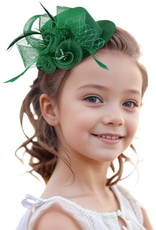 ETOFETE Fascinator Damen Kopfschmuck Karneval Haarreif Fasching Mädchen Teeparty Hüte Kurkuma Mini Gelb Klein Victoria Fascinator für kleine Mädchen