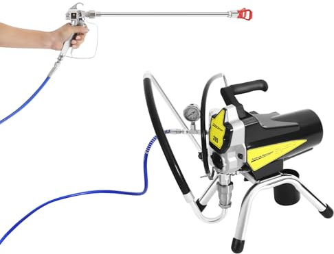 Airless sprutpistol med väggfärger, med högtrycksrör och sprutpistol, 1 800 W färgspruta, elektrisk färgspruta, 3 300 PSI luftfri sprutanordning för vatten- och oljebaserade inner- och utomhusfärger