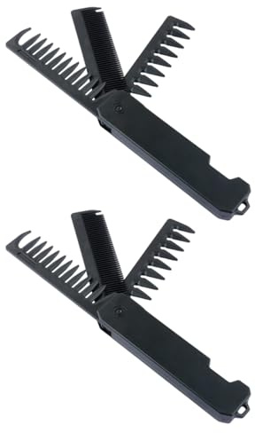 Alipis 2er-Pack 3-in-1 Faltbarer Haarkamm für Herren – Bart- und Haarstyling – Präzisions-Faltkamm mit strukturierter Oberfläche, ideal für Reisen und die tägliche Pflege im Taschenformat –
