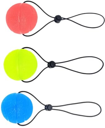 GARVALON 3 Stück Stressbälle Handtrainer Tpe Griffkrafttrainer mit Schnur Therapeutische Squeeze bälle zur Hand Fingerkräftigung Anti stress Massageball für Sportler Büro Rehabilitation