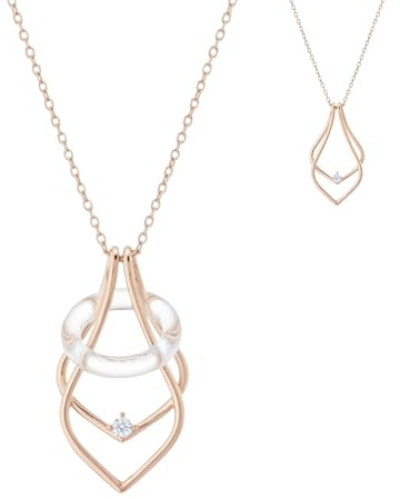 Wailike Ringhalter Halskette Damen - Anhänger für Ehering & Verlobungsring - Kette aus Titanstahl für Krankenschwestern, Ärzte & Sport - Schmuck Geschenkbox - Vintage Tropfen-Design