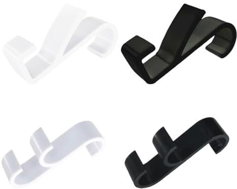 WUFKOP 4 Stück Türhaken,Handtuchhaken Universal, Handtuchhalter für Heizkörper und Türhaken zum Einhängen, Weiß und Schwarz, für Bad, Küche, Haushalt, Wohnung und Studentenwohnheim