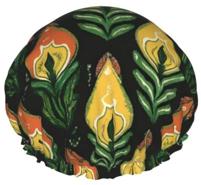 Bonnet de bain Batik à fleurs colorées en forme de flamme