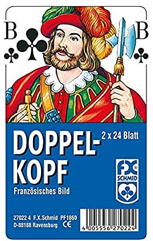 Ravensburger 27022 - Doppelkopf, Französisches Bild, 2x24 Karten in Klarsicht-Box