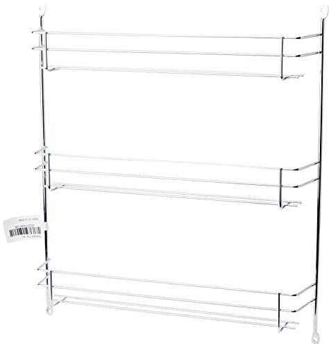 Ostmann Chrom-Gewürzregal für 21 Gewürzdosen leer Gewürz-Ständer ungefüllt Kräuterregal für die Küche, mit 3 Etagen, für die Schranktür, Menge: 1 Stück