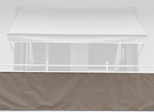 ANGERER Balkonbespannung Style Taupe, Höhe: 75 cm, Länge: 8 Meter | Balkonumspannung, Wind- und Sichtschutz für Balkongeländer, waschbarer Stoff, inkl. Befestigungskordel, Made in Germany