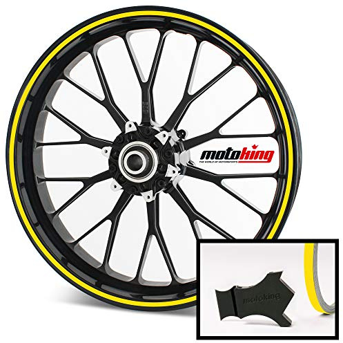 Motoking Felgenrandaufkleber mit Montagetool für Ihr Motorrad in Chrom / 6 mm/für 10 bis 25 / Farbe wählbar