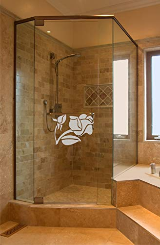 rs-interhandel :Aufkleber Glasdekor Rose Dusche GD32 Fensterfolie Ornament Fenster Glasscheibe Duschkabine Glasdekofolie