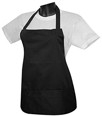 MISEMIYA - Delantal con Peto Delantal Mujer Delantal HOGAR Limpieza FRUTERIA LAVAPLATOS SUMILLER Maitre DE VINOS - Ref.865 - Negro, Pack*1