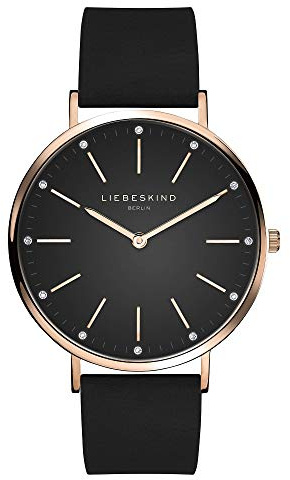 Liebeskind Berlin Damen Armbanduhr mit Zirkonia-Steinen auf dem Zifferblatt – 38 mm rundes Gehäuse – Quarzuhr mit Leder- oder Mesharmband – 5 ATM wasserdicht – Alltagstauglich & stilvoll