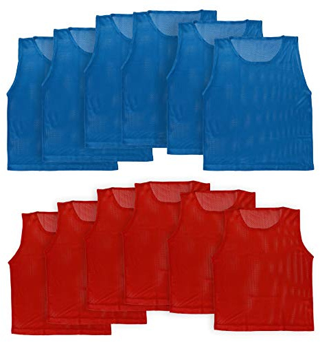 Athllete Boys Unisex Pinnies Scrimmage Vests - Mesh Practice Jerseys 12 Pack