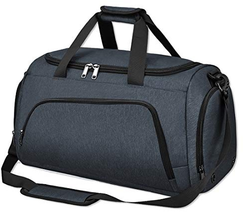 NUBILY Sac de Sport Homme avec Compartiment à Chaussures Sac de Voyage Imperméables Grande Capacité Sac Gym Fitness Sac Bandoulière 40L Sac a Main pour Homme Femme Bleu Foncé