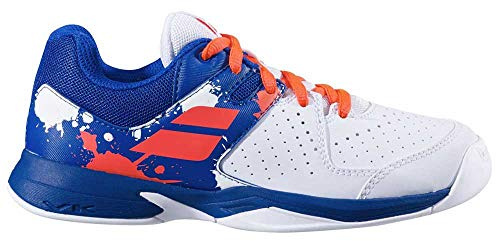 Babolat 33S20766 Unisex-Kinder Tennisschuhe, White/Dazzling Blue, 36.5 EU