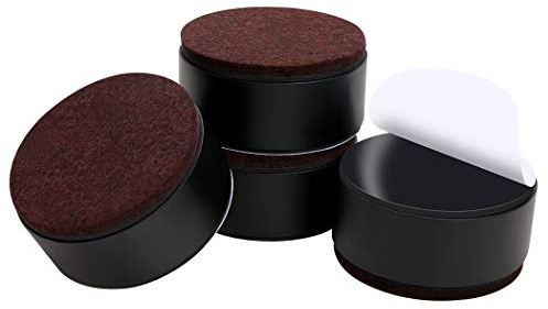 Ezprotekt 1.2 Lift Furniture Risers Carbon Steel Bed Risers, 2.36 Self-Adhesive Heavy Duty Furniture Raisers Adds 1.2 Height to Beds Sofas Cabinets Supports 20,000 lbs, Round Black