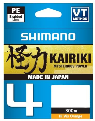 SHIMANO Tresse 4 Brins Kairiki 4 Hi-Vis Orange 300m - D.0,28mm - R.26Kg - LDM64TE4028030H