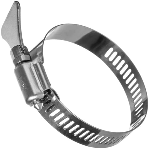 YoiYee Lot de 4 colliers de serrage réglables en acier inoxydable 304 avec vis moletée, collier de serrage en métal de type papillon, sangle d'entraînement pour fixer les tuyaux de gaz/d'eau