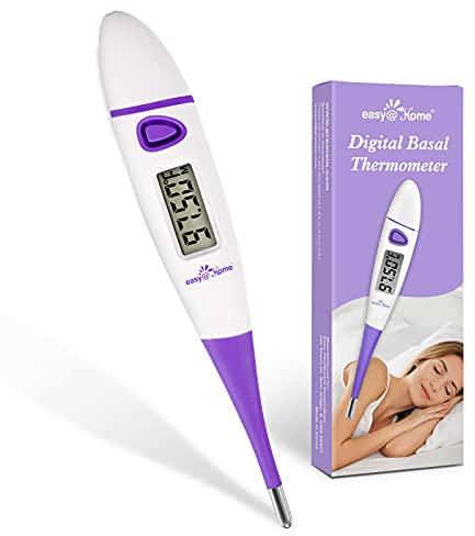 Easy@Home Basalthermometer zur Zykluskontrolle: Basaltemperatur Thermometer Kinderwunsch Fruchtbarkeitsthermometer für Fruchtbarkeit- und Eisprung-Tracking mit Intelligent Premom APP (Lila)