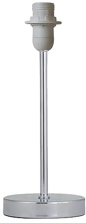 firstchoicelighting Polished Chrome Table Lamp or Bedside Light Base, Modern Design, Height 26cm, Base Only, LED Compatible