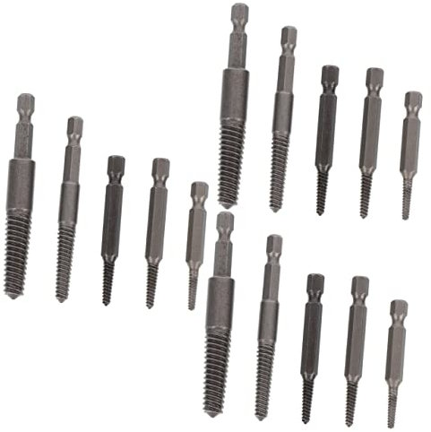 VILLFUL 15pcs Damaged Broken Screw Extractor Remover Drill Bits Screw Extractor for Stripped for Removal Kit