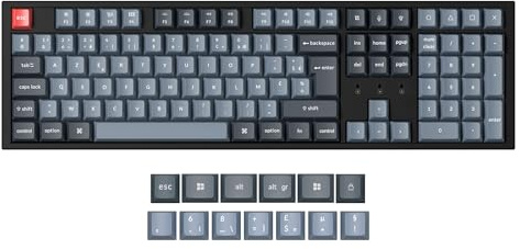 Keychron K10 Pro 100% Mise en Page Clavier Mécanique sans Fil Personnalisé, Taille réelle Hot-Swap QMK/Via Programmable, Cadres en K Pro Marron Switch pour Mac/Windows/Linux