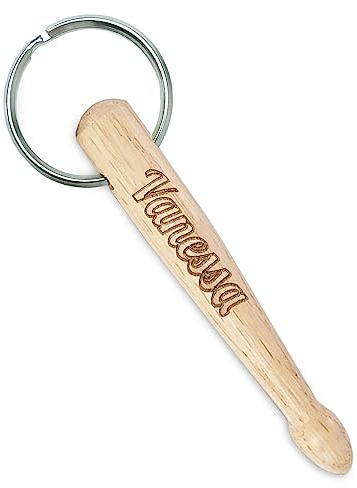 keepdrum personalisierter Mini-Drumstick Schlüssel-Anhänger mit Wunsch-Gravur