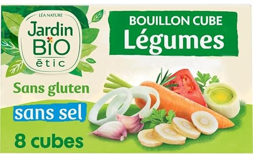 JARDIN BIO - Bouillon Cubes Légumes - Saveur authentique et naturelle - 80g - Sans sel ajouté - Lot De 4