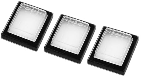 QUARKZMAN 3PCS Cubierta protectora interruptor basculante de 35x30x12mm | para interruptor basculante, resistente al agua, para barcos y garajes, rectangular Transparente Negro Silicona