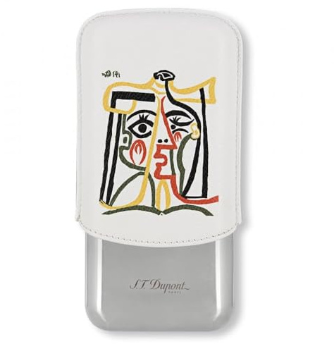 Estuche para 3 Puros ST Dupont Picasso Blanco y Cromo