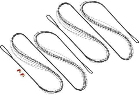 PATIKIL båglina, ersättning, 12 trådar recurve-bågsträng med nockpunkt för AMO 55 tum traditionell recurve-båge, svart