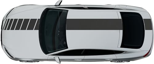 Kiwistar - Autoaufkleber Rallye Streifen - 30 x 400 cm - Dunkelgrau matt - selbstklebend - Viperstreifen für Auto, Motorhaube, Karosserie - Tuning Aufkleber Racing Deko