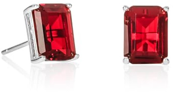 namana Emerald 925 sterling silver storlek örhängen, dam silver eller guldpläterade örhängen med vita eller färgade stenar i smaragd storlek, Sterlingsilver