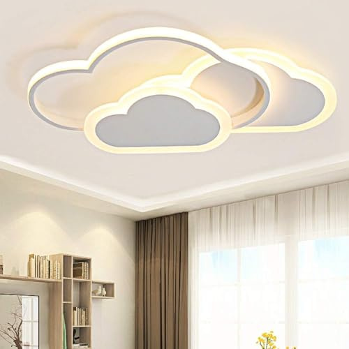 BLMYL LED Kinder Deckenlampe 42W Kinderzimmer Lampe Decke Kreative Wolkenlampe Deckenleuchte für Schlafzimmer, 3000K Warmweißes Licht Deckenlampe Kinderzimmer für Wohnzimmer, Schlafzimmer(52CM)