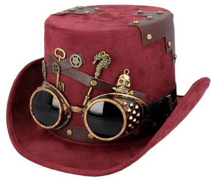 Boland - Chapeau Keypunk pour adultes, couvre-chef pour déguisements de carnaval, carnavals, fêtes à thème et festivals, Steampunk