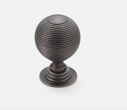 AB Hardware Pewter Beehive Centre Door Knob Pull Front Back Heavy Solid Brass Aged Antique