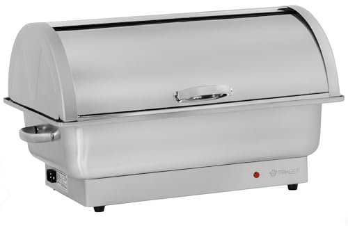 Mahlzeit Calentador de Buffet de Acero con Tapa Enrollable con Bandeja GN 1/1 | 9 litros | Chafing Dish | Calentador de Alimentos, Baño Maria | Buffet, Catering, Gastronomía, Restaurante, Fiestas