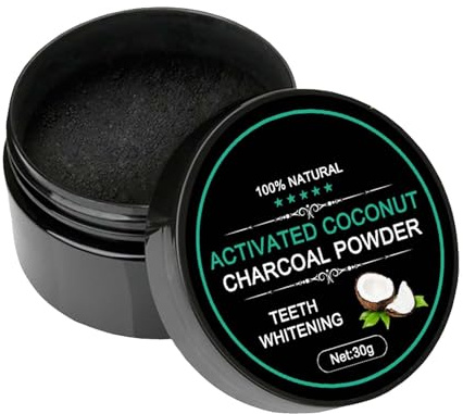 Polvo blanqueador de dientes natural de carbón, blanqueador de dientes de carbón de coco, polvo de carbón activado, removedor de manchas para blanquear los dientes, alternativa a la pasta de dientes,