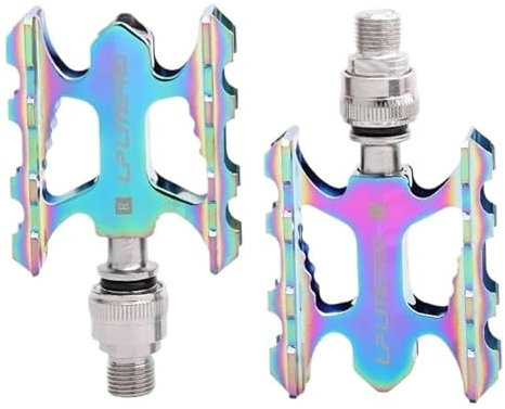 SQIANKUN Pedale Fahrrad Fahrrad Pedale Aluminium Legierung MTB Road Faltrad Pedale Quick Release Pedale Fahrrad Pedale Fahrradpedale(Rainbow)