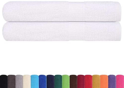 vidaXL Asciugamani FROGN 2 pz Bianchi 100x200 cm 360 g/m² 100% Cotone, Telo da Spiaggia, Telo Mare, Telo da Bagno Grande, Telo da Bagno