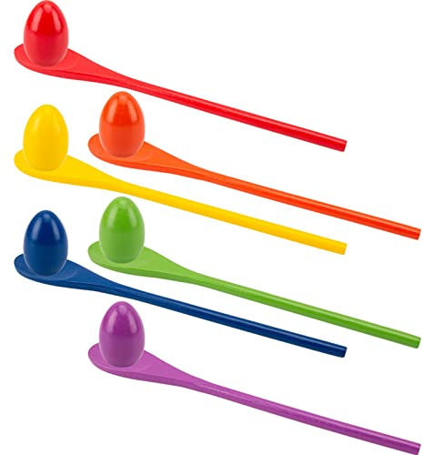 Fidgets for School Game Egg And Spoon Relay Game For Kids & Adults Holiday Outdoor Yard Easter Egg Hunt Halloween Birthday Party Toddler for Pool (One Size)