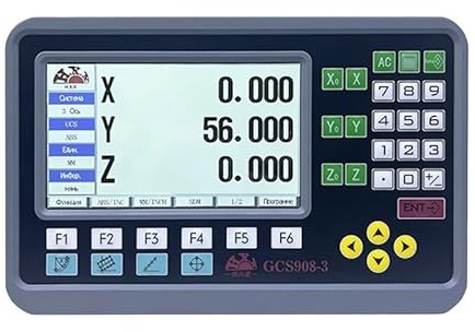 Linear Encoder, 3 Axis LCD DRO 2 Axis LCD DRO Set Digital Readout with 2/3PCS 50-1000mm Linear Scale Encoder Ruler，13 Language for Lathe Milling,DRO Tools(GCS908-3 LCD DRO Set)