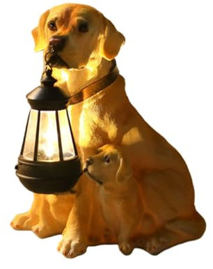 OFFSCH Lampe Solaire Statue De Chien De Jardin Lampe De Statue De Chien Résine Décoration Extérieure Pour Jardin