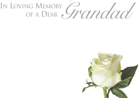 ShredAstic® GRANDAD cream rose In Loving Memory small FUNERAL Memorial Sympathy Florist Message Cards 6x9cm (3 cards / 3 cello / 3 card holders)