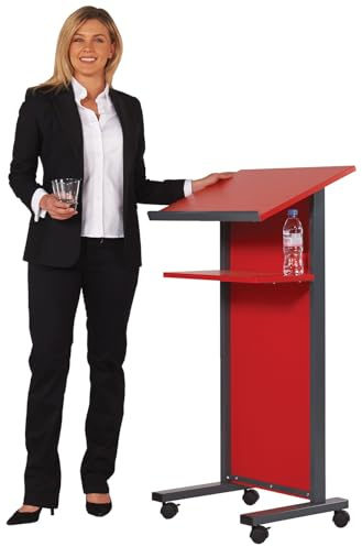 Metroplan Panel Front Lectern in Red