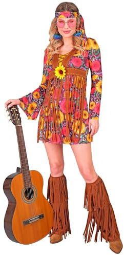 W WIDMANN MILANO Party Fashion - Costume Hippie, robe, bandeau, couvre-bottes, fille-fleur