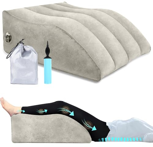 Leg Elevation Pillow, Inflatable Leg Elevating Pillow with Storage Bag leg rest pillow forElevating L-eg Elevating l-eg support pillow for Bed Portable wedge pillow for Surgery,Hip,Ankle Recovery