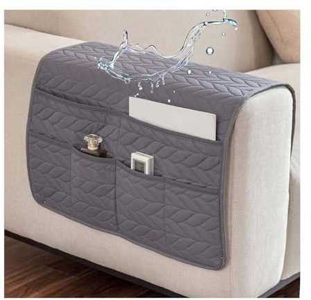 YNJJKA Couch Armlehne Schutz Sessel Schonbezüge Sofa Armlehnenschoner Armlehnenbezüge Anti-rutsch Liegestuhl Sesselschoner Armkappen Für Stühle Relaxsessel Armlehnen Bezug(Dunkelgrau)
