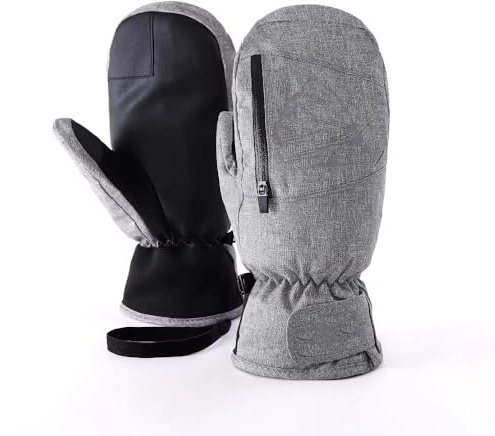 Gloves Men's Winter Ski Gloves Women Waterproof Warm Mittens Snowboard Gloves Men's Touchscreen Ski Gloves (Grey, L)