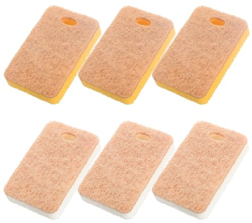 CZAKOMIX 6 Piezas Esponja para Lavar Platos, Esponjas Cocina, Esponja de Celulosa, Esponjas de Pulpa de Madera, para Cocina, Baño y Limpieza del Hogar (2 Colores, Tamaño: 10,8 x 6,5 x 1,8 cm)